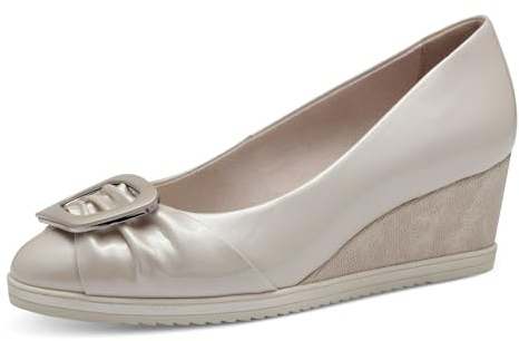 Tamaris Damen Pumps Spange Keilabsatz Antislide Touchit Fußbett 1-22323-44, Größe:40 EU, Farbe:Beige