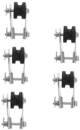 jojofuny 5pcs Lifting Pulley Flush Mount Ceiling Light Ceiling Fan Wall Mount Kit Industrial Light Pulleys for Grow Lights Tree House Pulley System White Light with Bracket Silver Iron