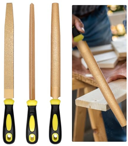 WYYFXY® Set di lime diamantate in metallo, 3 pezzi, con lima piatta, semicircolare, set di lime triangolari, 200 mm, lime diamantate per metallo, legno, piastrelle in ceramica, vetro e pietra