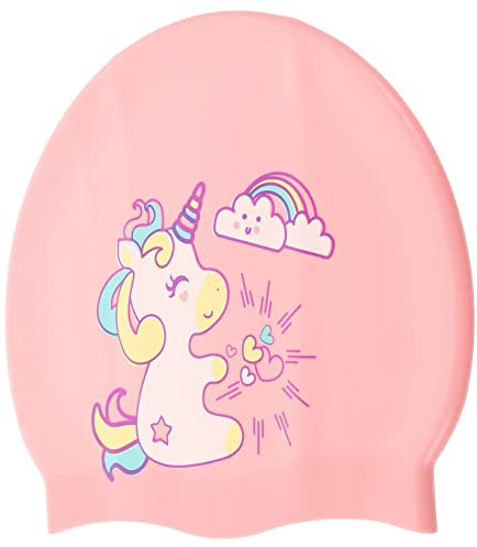 Mipcase Bonnet de Bain Enfant Boules Quies Enfants Bonnet de Bain Femme Capuchons Bonnet de Bain Piscine Bonnet de Chapeau de Natation Bonnets de Bain pour Femmes Gel de silice Rose