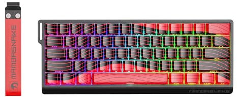 MAMBASNAKE X60 HE Rapid Trigger Magnetic Keyboard, 0.01mm RT Accuracy Gaming Keyboard, Magnetic Switch, Tri-Mode, 0.125ms Latency, 8K Polling Rate, 4000mAh, for Gamer - Red