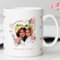 Transparent Gift Taza Corazón Floral con Foto y Texto personalizada. Tazas Originales para Regalar en Día de la Madre. Regalos Personalizados con Foto. Regalos Originales para Mujer. Regalos Madres