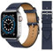 VZEXJIU Correa de Piel Compatible con Apple Watch 38mm 40mm 41mm 42mm(Series 10) Correas de Repuesto de Cuero Genuino para iWatch Ultra 2 Serie 10 9 8 7 6 5 4 3 SE,Azul Marino