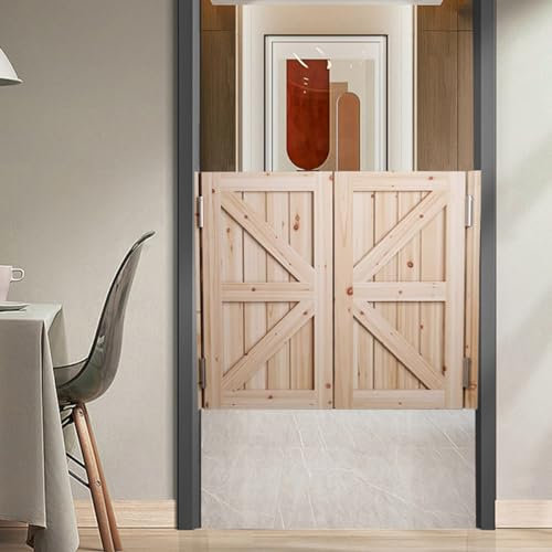 ZJPOJph Porte per salone, porte a battente, porta divisoria in legno per bar, cucina, ingresso con hardware, apertura a 180°, chiusura automatica, per corridoio, veranda, larghezza 120 x altezza 90 cm