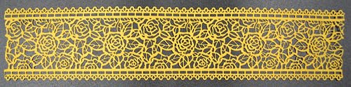 3 x Simply Heaven Edible Pre-Made Ready to Use Edible Cake Lace made from mat 7 (Gold)