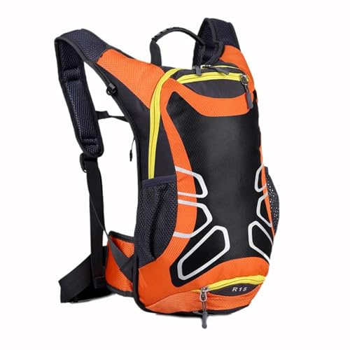 PPQIRU Fahrradrucksack Rucksack im Freien, wasserdicht, Rennpaket, Motorrad-Fahrradtasche, Fahrradrucksack(Orange)