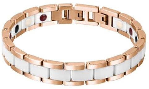 Mendes Keramik Herren Armband Magnetische Power Rose Weiß