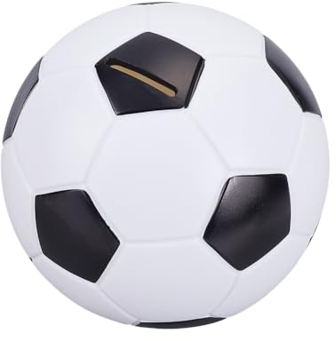 OLYCRAFT Soccer Piggy Bank Soccer Sports Money Box Coin Bank with Football Look Decorative PVC Coin Banks Football Piggy Banks for Saving Money Sports Lover Room Home Decoration 15.5cm Diameter