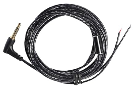 Earphone Repair Wire 1.2m LC-OFC Anoxic Copper Black Right Angle Lead | PVC Jacket, Pack, Commuting-Ready, Tangle-Reducing, Easy Storage, Fits Headphones, Everyday Carry