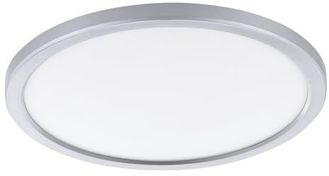 EGLO LED Deckenlampe Campaspero 2, flache Deckenleuchte | runde Lampe Decke Badezimmer, Badlampe aus Kunststoff in Silber, neutralweiß, IP44, Ø 29,5 cm