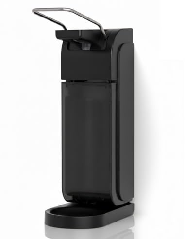 Blanc HYGIENIC Universal-Armhebelspender für 500–1.000-ml-EURO-Flaschen | Armhebelspender für 500- und 1.000-ml-EURO-Flaschen, variable Dosierung, Ellbogenbedienung und schwenkbare Tropfschale
