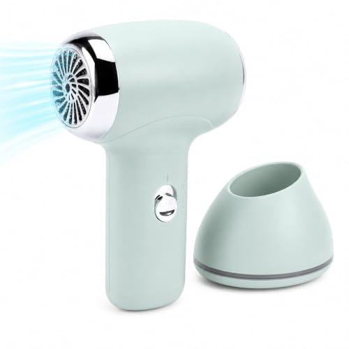 Elprico Secador de Pelo Inalámbrico para bebé, Mini Secador de Pelo de bajo Ruido con Flujo de Aire Suave y Base de Carga para Piel Sensible de Niños Pequeños (estilo 1)