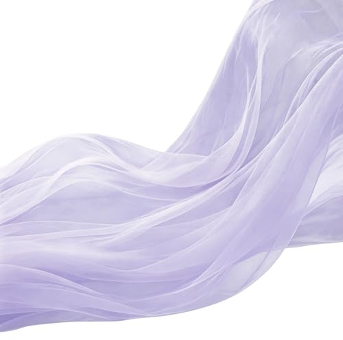 Weicher Organza Tüllstoff 160cm x 3 Meter/5M/10M, Transparenter Netzstoff Dekostoff Zum Nähen Für Hochzeit, Party, Torbogen, Kleid, Tüllrock, Schleier Und DIY Deko (Violett, 160cm x 3 Meter)