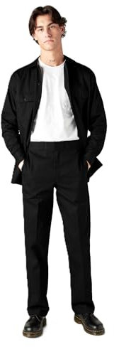 Dickies Herren Long/S Work Shirt Freizeithemd, Schwarz, Medium