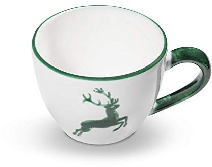 GMUNDNER KERAMIK Teetasse Maxima Füllmenge : 0.4 Liter grüner Hirsch Geschirr, handgemacht in Österreich