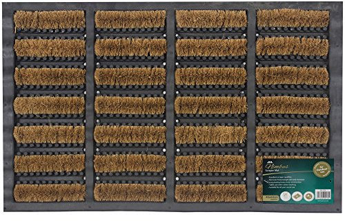 JVL Heavy Duty Nimbus Rubber Natural Coir Tuffscrape Door Mat, Rattan, 40 x 60 cm, Beige