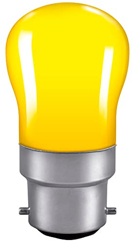 Crompton Lamps 15W Pygmy BC-B22d Dimmable Yellow 40lm BC Bayonet B22 Incandescent Traditional Outdoor Festoon Light Bulb