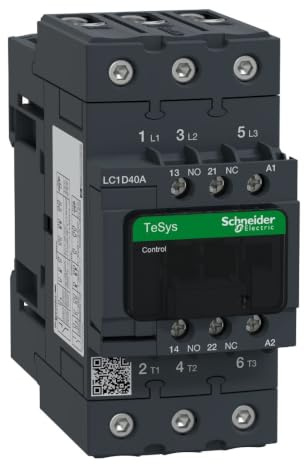 Schneider Electric, TeSys D contactor - 3P(3 NO) - AC-3 - <= 440 V 40 A - 24 V AC 50/60 Hz coil, LC1D40AB7