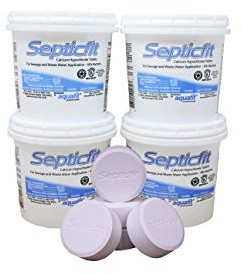 Septicfit Septic Chlorine Tablet - 4 Pail Value Pack - 6 Tablet Pails - 8.2 lbs - NOT for USE in Swimming Pools