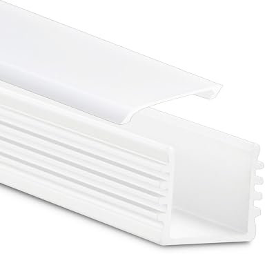 INNOVATE LED Profil 2m - LED Aluminiumprofil - Montageprofil für Leuchtstreifen - Schiene für Lichtstreifen - Lichtleiste - Leuchtband (U-Profil Mini 12 flach - Weiß, flache milchige Abdeckung)