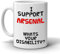 Funny Arsenal Football Mug 11oz – I Support Arsenal, What’s Your Disability? Joke Gift for Gunners Fans, Ceramic Coffee Cup, Dishwasher Safe, Ideal for Home or Office