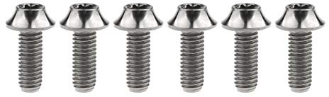 Ruifu M6 16 mm Grade 5 Titan Torx Schrauben Schrauben für Mountainbike Vorbau (6 Stück) (Titan)
