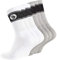 STARK SOUL 6 Paar Sportsocken im RETRO Design - Crew Socks in Bester Qualität, Tennissocken aus feinster Baumwolle, weiss & grau 43-46