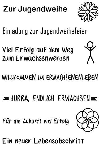 efco Stempel Clear Zur Jugendweihe A7 / 74 x 105 mm 10 - teilig transparent