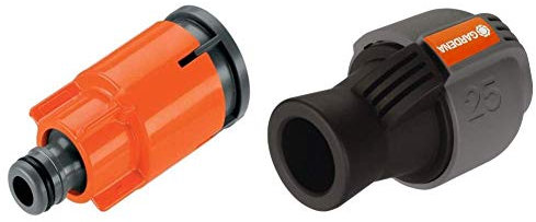 Gardena Wasserstecker mit Stoppventil: Ersatzteil Wassersteckdose Nr. 2797 & Sprinklersystem Verbinder, Verbindungsstück für Rohranschluss und für Direktanschluss