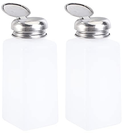 ULTECHNOVO Alkoholspender Pumpspenderflasche 5X5X5.12 Zoll Antistatischer Flüssigkeitsspender Mit Edelstahlabdeckung Für Isopropylalkohol Make-up Entferner Laboranwendung