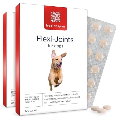 Vetvits Flexi-Joints For Dogs | Supports your Dog's Joint Health | Blend of Glucosamine and Chondroitin | With Vitamins C & E | Delicious Beef Flavour (240 Tablets)