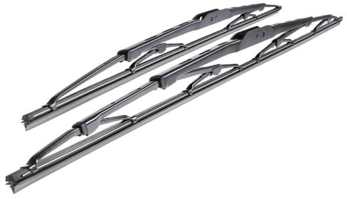 Mossa Vordere Scheibenwischer kompatibel mit Mazda 6 I (02.2002-12.2007) - Wischerblätter Standard. Wischerblätter - Set für Frontscheibe (Fahrer- + Beifahrerseite) (530 mm / 450 mm)