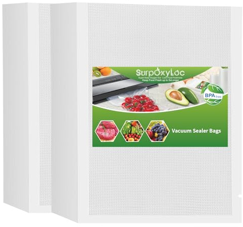 SurpOxyLoc 200 Beutel 28x40cm Profi Vakuumbeutel Vakuumierbeutel für Alle Vakuumierer und Lebensmittel Vakuumiergerät,Kochfest und BPA-frei Sous Vide Gefrierbeutel