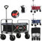 Arebos Bollerwagen faltbar | Handwagen | Faltwagen | Gerätewagen | klappbar | bis 100 kg Tragkraft | Wasser- & schmutzabweisend | Schwarz