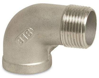Gewindefitting Edelstahl Winkel 90° 3/8 IG x 3/8 AG