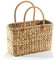 Kobolo - Korbtasche aus Wasserhyazinthe mit Lederhenkeln - 38x16x24 cm - Handgefertigte Strandtasche/Shopper, Für den Strand, zum Einkaufen, vielseitig einsetzbar, zeitloses Design