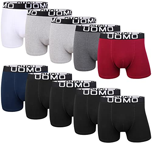 L&K Boxershorts Herren Unterhosen Männer 5er/10er Pack aus Baumwolle – Bequeme Herren Unterwäsche, Atmungsaktiv & Formstabil