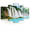 Bilder Wasserfall Natur 5 Teling SET Wohnzimmer Canvas Leinwandbilder Wandbild Kunstdruck Wandbilder Wand Bild auf Leinwand UV-Beständig Aufhängefertig (PS10386S4A, S4A (170 x 100 cm))