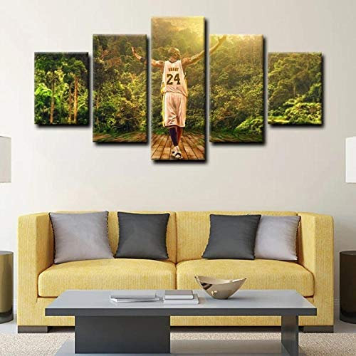 yuanjun Puzzle 5 TLG Kunstdruck Modern Wandbilder Design Tapete Bilder Drucke Leinwand Wandkunst Wohnkultur Gem?Lde Poster Mehrteilig XXL Shooting Guard Ord of The Rings Kobe