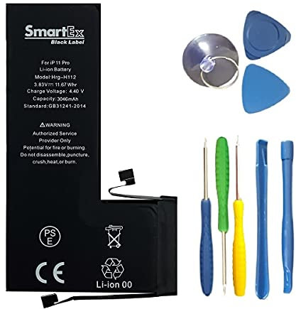 Smartex® Black Label Batteria compatibile con iPhone 11 Pro + Strumenti - Capacità 3046 mAh | 2 Anni di Garanzia