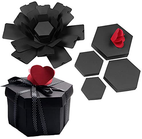 HANGHANG Kreative Überraschung Explosion Foto Box, Explosion Box Hexagonal DIY Fotoalbum Scrapbooking Bomb Box Geschenk