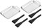 Haushalt International Grillpfanne 21x12,8x2cm Edelstahl 2er Set, Silber/schwarz