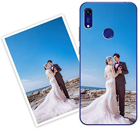Sunrive Personalisierte Hülle kompatibel mit Huawei Y6s/Y6 2019 Silikon,Transparent Handyhülle Benutzerdefiniert Weicher Etui mit Eigenem Foto Bild Text Individuelle