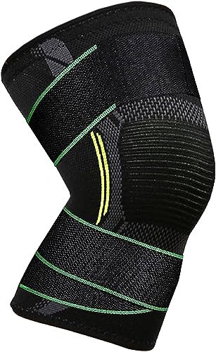 VITTO Ginocchiera Ortopedica - Tutore Ginocchio Legamenti Menisco - Ginocchiere Sportiva per Sollevamento Pesi e Corsa per Uomo e Donne (+ Cinturino, XL)