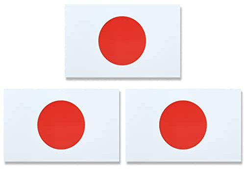 JBCD Adesivo magnetico con bandiera giapponese giapponese, per auto, SUV, camion, confezione da 3, 7,6 x 12,7 cm