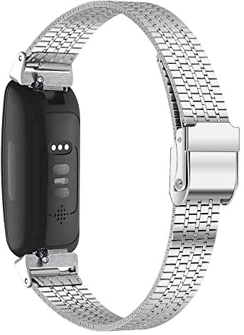 KINKUUN Ersatzarmband kompatibel mit Fitbit inspire 2 Ersatzarmbänder Armband Uhrenarmbänder.(Silber-)