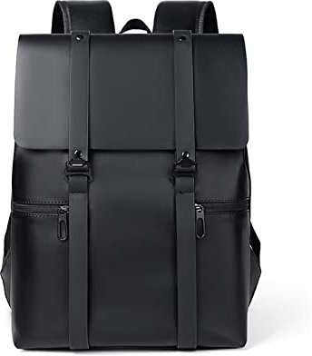 FANDARE Herren Schulrucksack Geschäft Rucksack Schulrucksack Daypacks wasserdichtes PU Schultaschen Leichter Teenager Schultasche Schulranzen Laptop Tasche für Jungen Reisen Hochschule Sport Schwarz