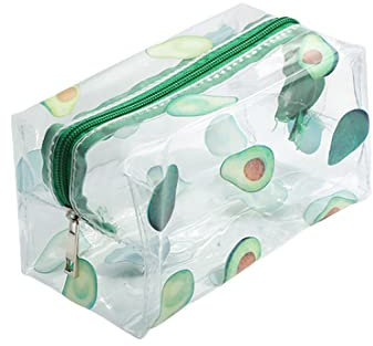 TSLRSA 1 Pcs Borsa cosmetica trasparente del PVC, piccola, leggera impermeabile, organizzatore, per la toeletta di viaggio (verde avocado)