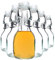 Mini Clip Top Bottles - 80ml Set of 6 Glass Airtight Preserve Swing Top Flip Top Mini Shot Clear Small for Oil, Vinegar, Dressing, Juice, Cider, Condiment Storage - Novelty Wedding