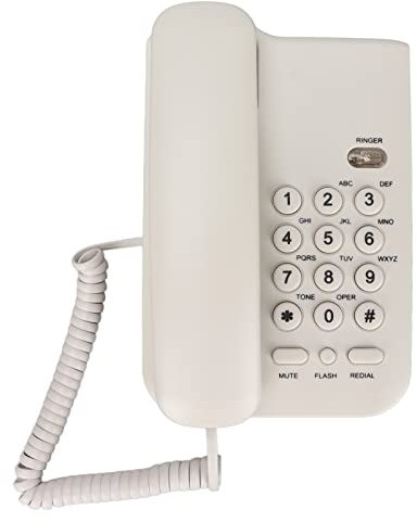 Septpentan Der Wand Montierbares Schnurgebundenes Telefon, Multifunktionales Altmodisches Vintage Festnetztelefon mit Stummschalttaste, Verschleißfestes, Staubdichtes, Wasserdichtes Kabelgebundenes